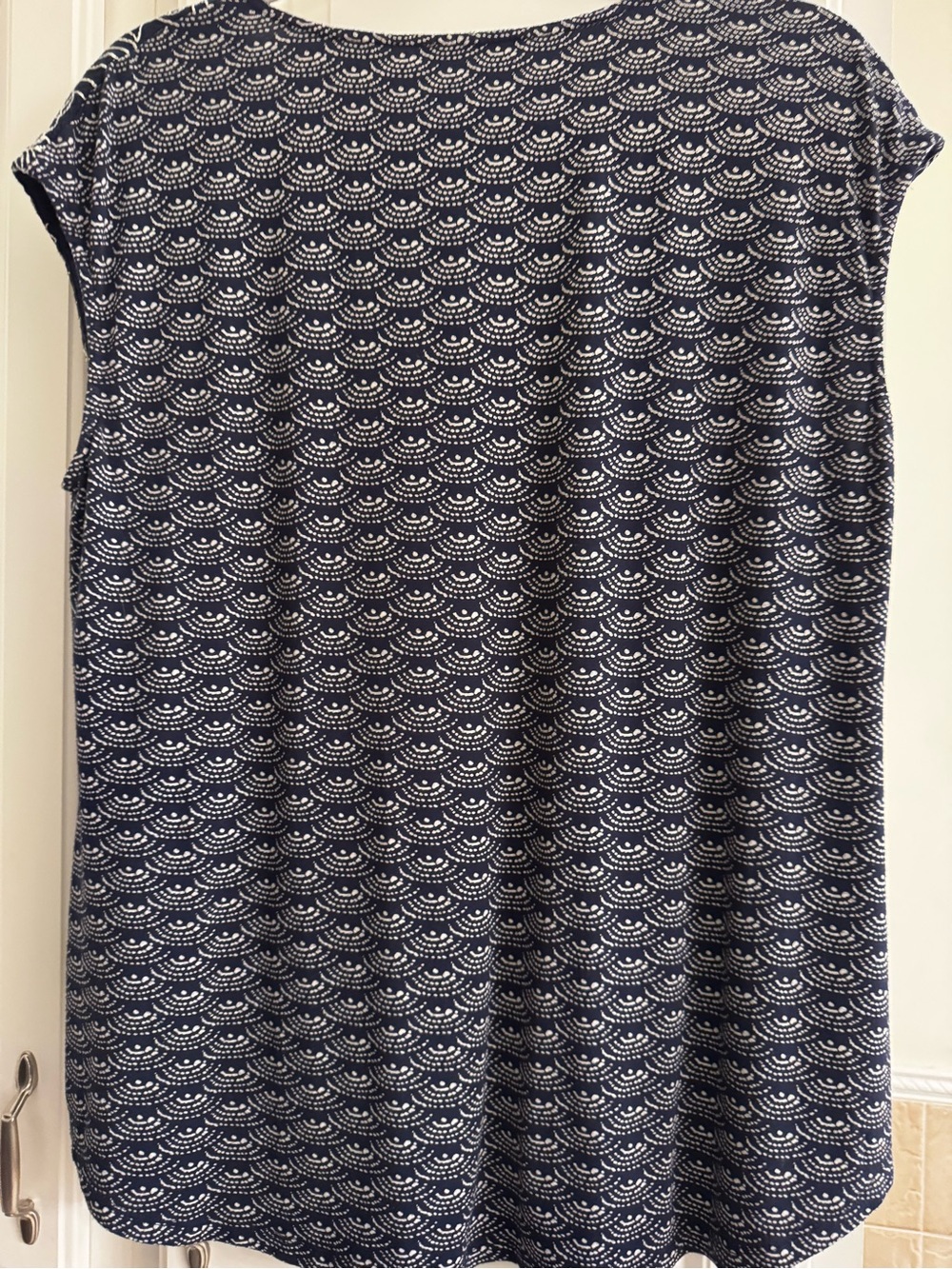 Skies Are Blue Navy and White Sleeveless Tunic with Embroidered Yoke - Picture 2 of 8